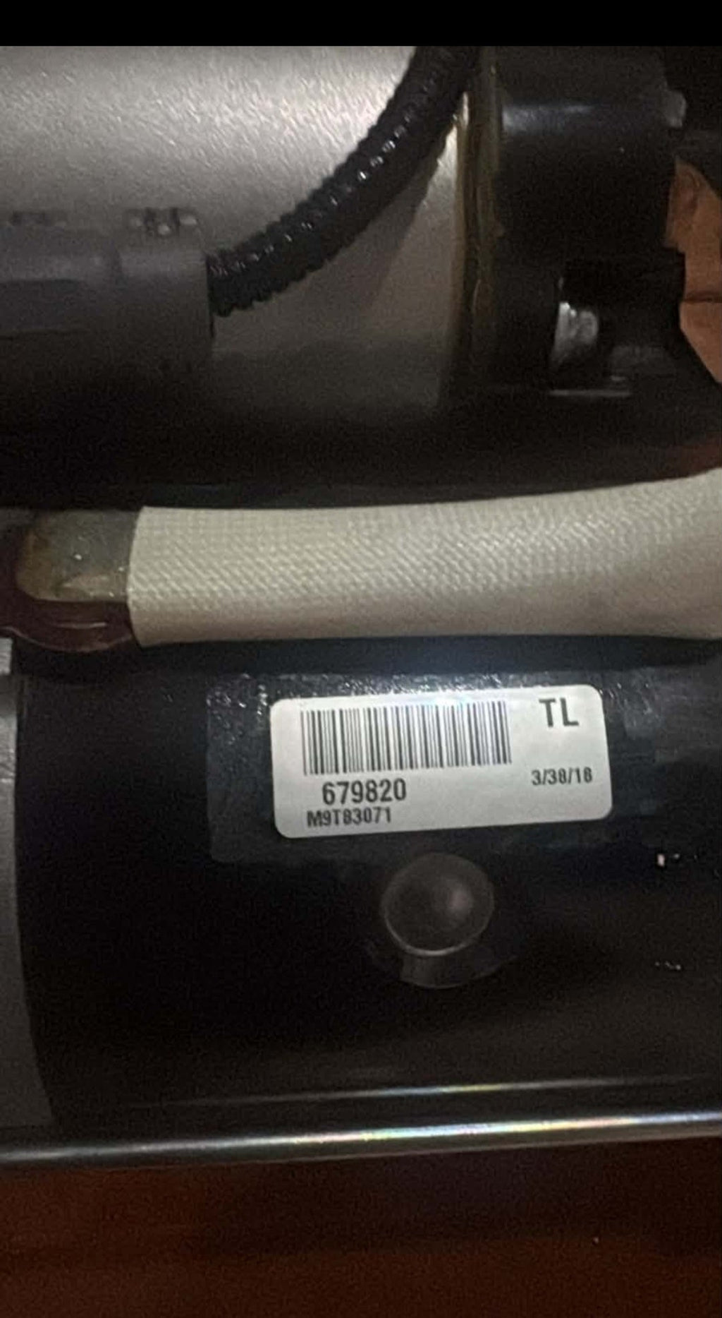 Starter Motor MAN TGX part number label