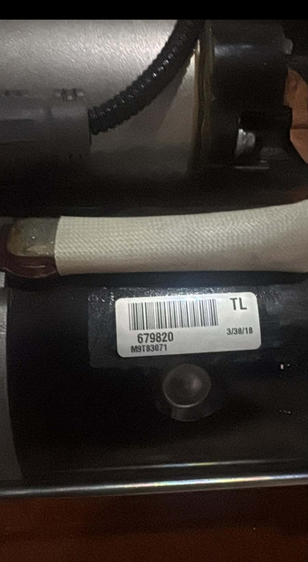 Starter Motor MAN TGX part number label